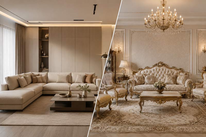 مبل راحتی بهتر است یا مبل سلطنتی؟ بررسی تفاوت‌ها، مزایا و کاربرد هرکدام